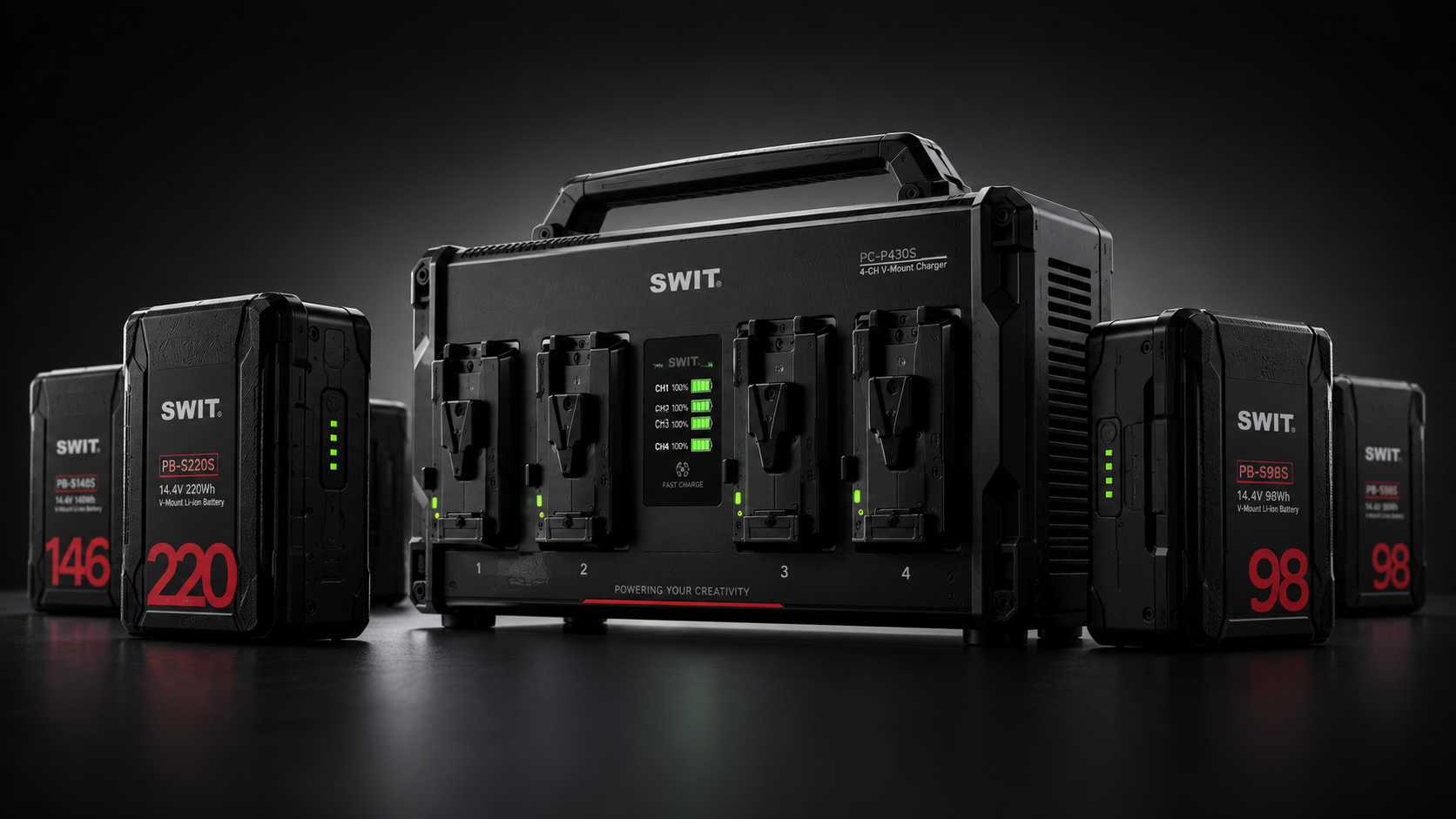 SWIT V-Mount batteries and professional camera accessories rental in Bangkok, Thailand.